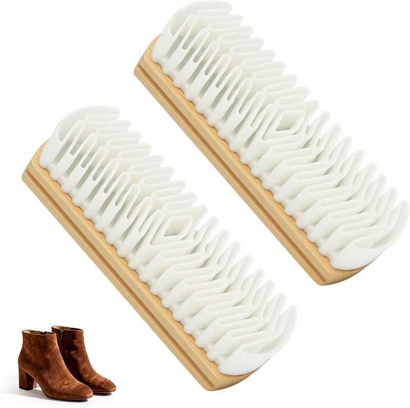 Tydlig Suede Shoe Brush and Eraser Set, 2025 New Suede Cleaning Brush for Shoes, Bags, Jackets, and Sofas, Wooden Handle Suede Shoe Cleaner, Soft Brush and Stain Eraser for Easy Care (2 Pack) - Image 1